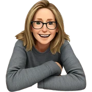 smiling girl with glasses sticker