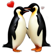 Penguin love sticker