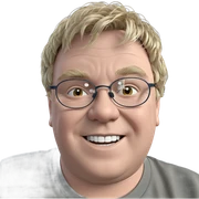 smiling boy with glasses sticker