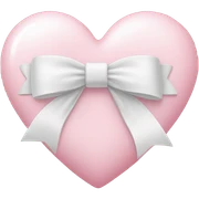 Pastel pink heart with white bow sticker