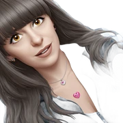 smiling girl with heart jewelry sticker