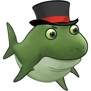 Shark with a top hat sticker