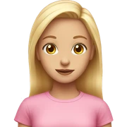 Blonde girl with hazel eyes in a pink shirt sticker