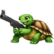 Turtle with gun  sticker
