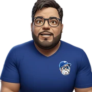muscular male with glasses indoors sticker