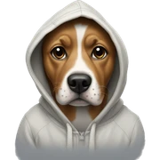 Dog with hoddie sticker