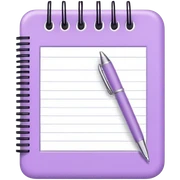 Light purple notepad with pen sticker