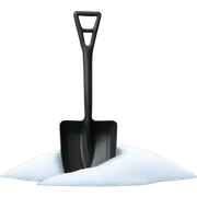 square black shovel in the snow sticker