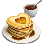 Heart shaped pancakes with butter and syrup  sticker