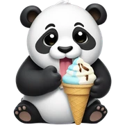 Panda eating ice cream sticker