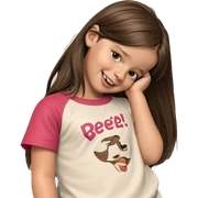 smiling girl with brown hair sticker