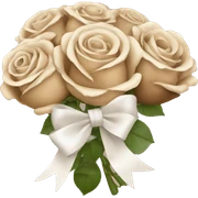 Beige and Brown roses Bouquet with white bow sticker