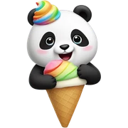 Panda eating ice cream sticker