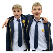 boys in school uniforms outdoors sticker