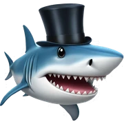 Shark with a top hat sticker