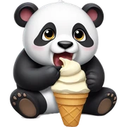 Panda eating ice cream sticker