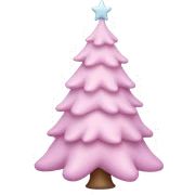 pastel pink christmas tree sticker