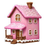 A pink gingerbread house sticker