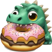 dinosaur eting donuts sticker
