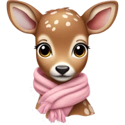 Fawn wearing baby pink scarf sticker