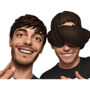 two boys smiling together sticker