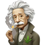Einstein smoking weed sticker