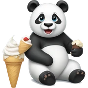 Panda eating ice cream sticker