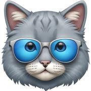 Cat wearing sunglasses, like blue colours sticker