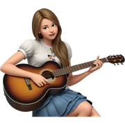 girl with guitar in skirt sticker