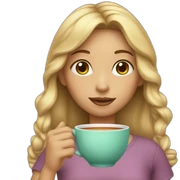 Girl sipping tea sticker