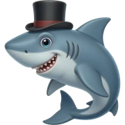 Shark with a top hat sticker