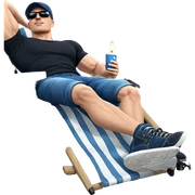 muscular guy in denim outdoors sticker