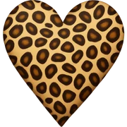 leopard print heart sticker