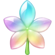 Sparkly glossy Pastel  glass crystal flower  sticker