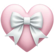 Pastel pink heart with white bow sticker