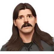 male portrait with mustache sticker