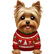 Yorkie with chirstmas sweater sticker