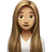 smiling girl with long hair sticker