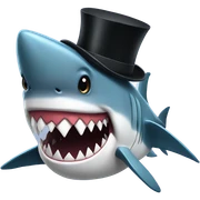 Shark with a top hat sticker