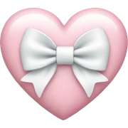 Pastel pink heart with white bow sticker