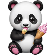 Panda eating ice cream sticker