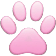 Pink filled in detailed paw  sticker