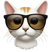 Cat with sunglasses sticker