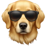 Golden retriever wearing sunglasses sticker