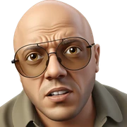 bald man with sunglasses portrait sticker