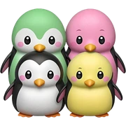 3 dango penguins with the colors of a pink, green, and yellow mochi  sticker
