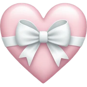 Pastel pink heart with white bow sticker