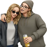 friends enjoying outdoors together sticker