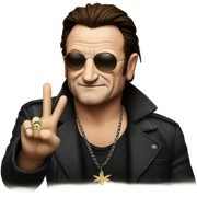 Bono doing peace sign sticker
