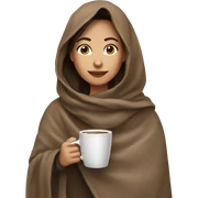Brunette Drinking coffee wrapped in blanket sticker